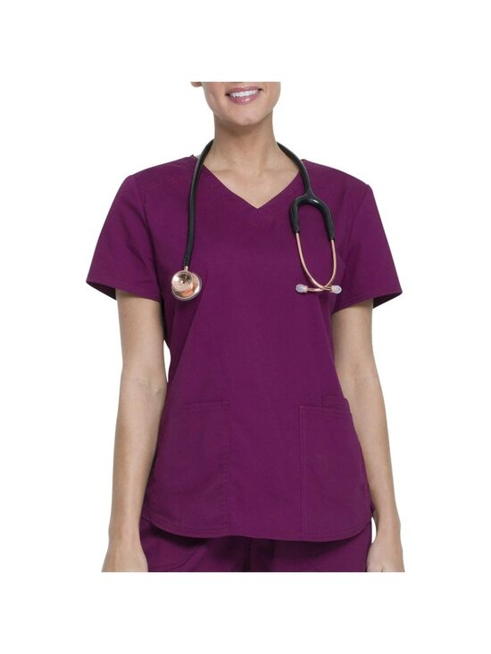 Scrubstar Tops - Scrubstar Women Scrub Top V-Neck Wine Size 2XL